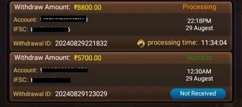 Namaste Teen Patti Withdrawal Proof